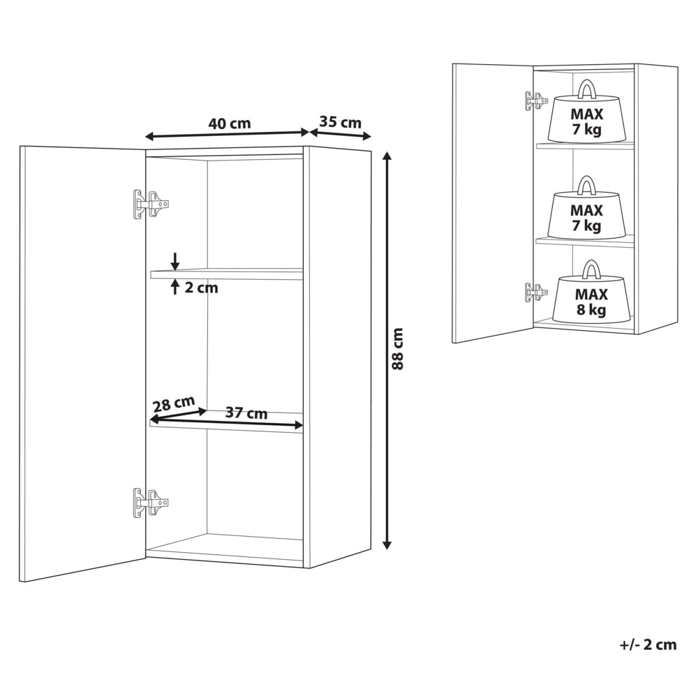 Armadietto laterale mobiletto Bagno Bianco 88 x 40 x 35 cm Moderno