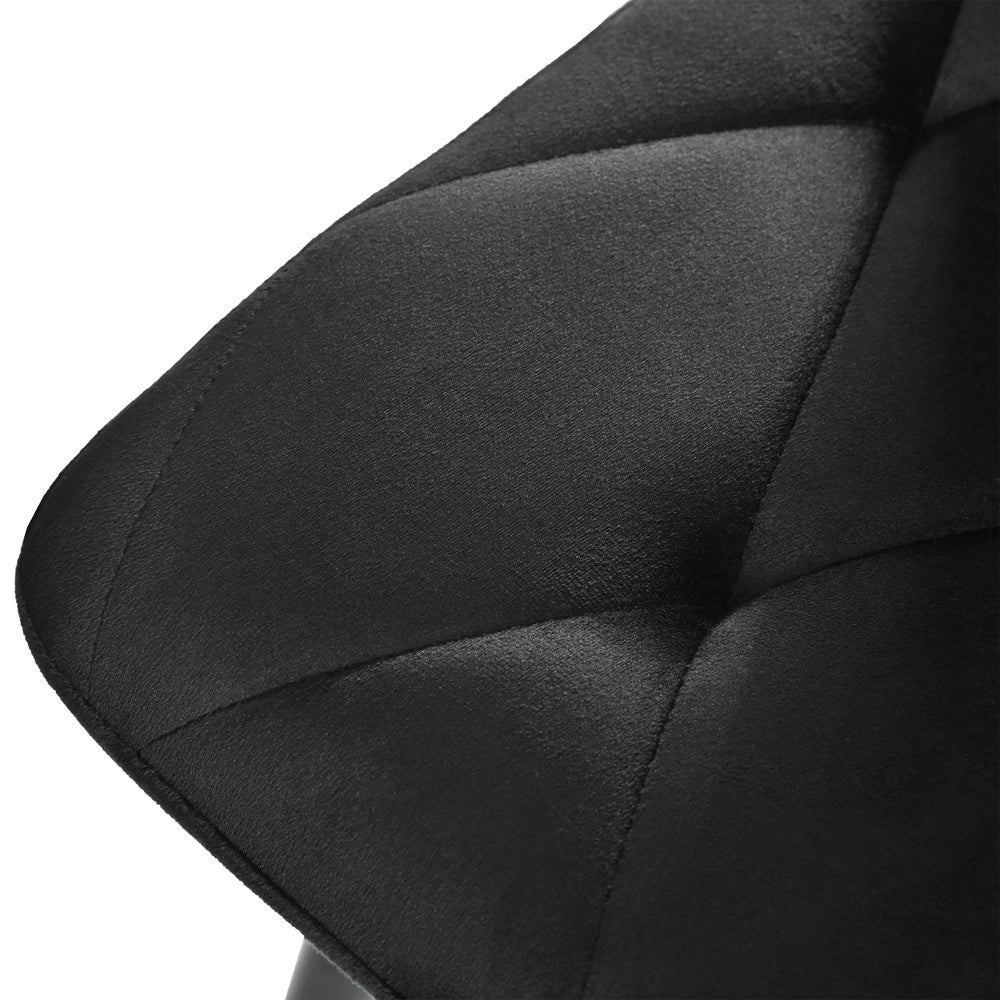 Set Tavolo da Pranzo Allungabile con 4 Sedie ¨C Xylo ¨C Nero, Velluto, Gambe Dorate, 117x68 cm