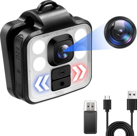 Cassa Segreta - Telecamera di Sorveglianza Full HD 1080p Piccola telecamera di sorveglianza con 4 led regolabili - Mini telecamera per bicicletta registrazione video sportiva.