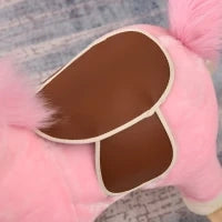 Cavallo a Dondolo in Legno Giocattolo con Suoni Realistici per Bambini 36-72 Mesi, Include 2 Batterie AA, Rosa