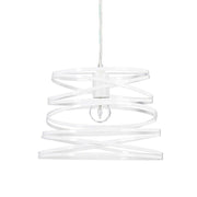 Trade Shop - Lampadario A Sospensione Moderno Paralume Metallo A Vortice Traforato Bianco A08 -
