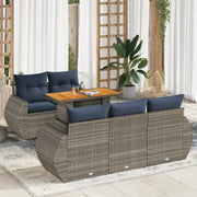 Set Divano da Giardino 6 pz con Cuscini Grigio in Polyrattan 3327218