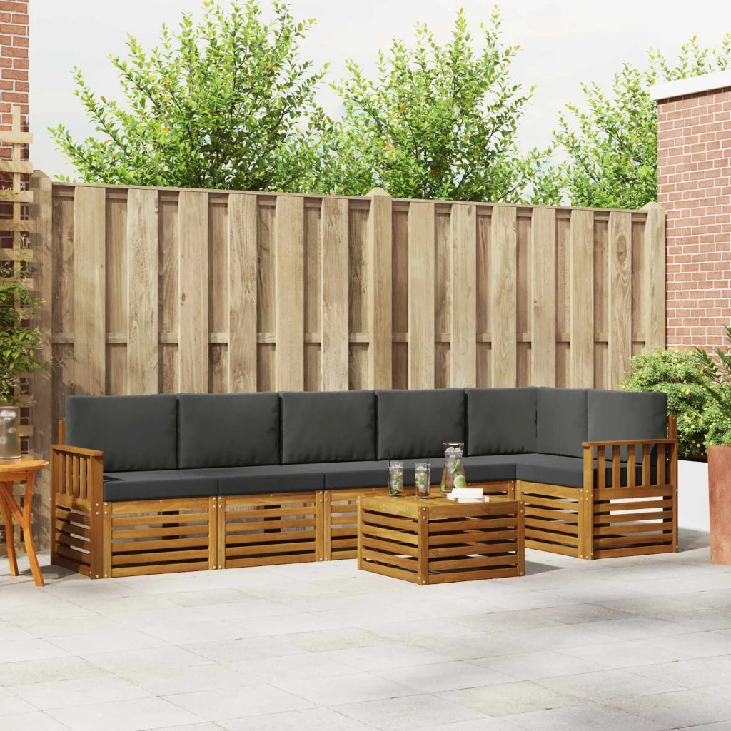 Set divano sezionale con cuscino 7 pcs Naturale e Antracite 3374922