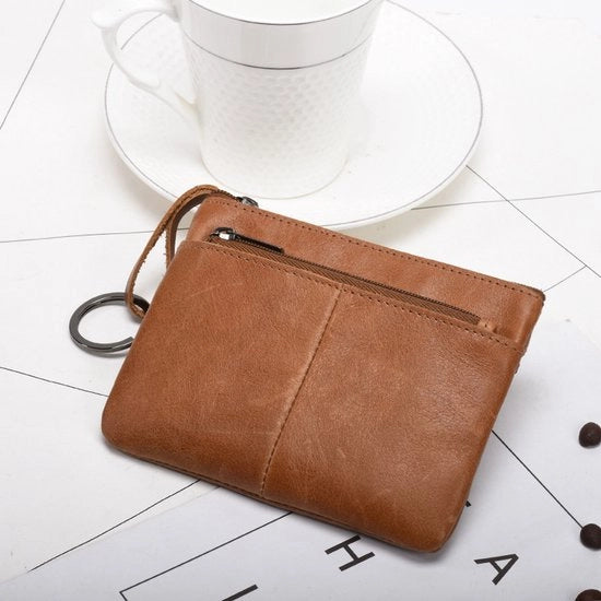 Borsa portafoglio mini per donna, casual, trasportabile, marrone, 12,5 × 9,1 × 0,6 cm