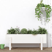 Fioriera Rialzata da Giardino Bianca 101x30x38 cm Massello Pino 825185