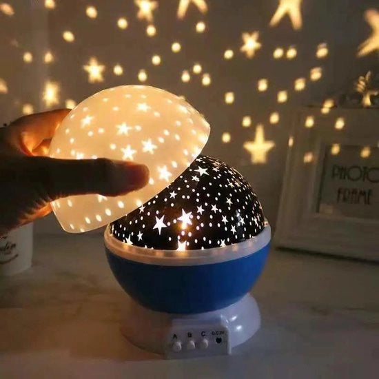 Lampada da notte per bambini, Lampada da notte Nebula con rotazione 360° - 4 LED, 12 colori di luce, proiettore stellare con USB