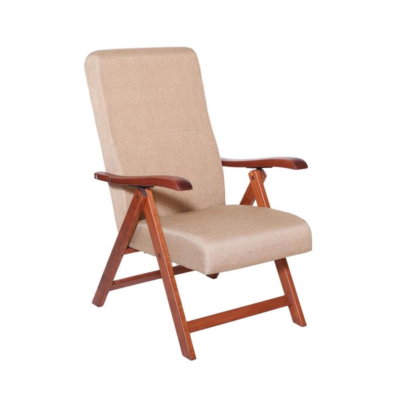 POLTRONA MIAMI CILIEGIO BEIGE IN FAGGIO CON IMBOTTITURA POGGIATA SU CINGHIE SCHIENALE REGOLABILE 4 POSIZIONI