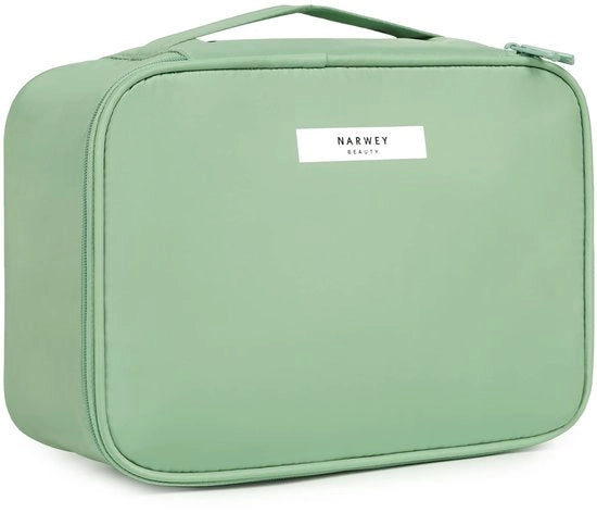 Borsa cosmetica per donne, borsa da toeletta per donne, grande borsa per trucco, borsa per trucco da viaggio per ragazze, borsa cosmetica, borsa per trucco (verde menta)