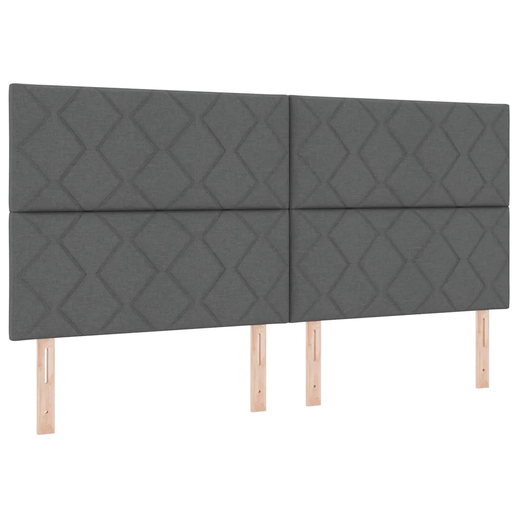 Letto a molle con materasso Grigio scuro 200 x 200 cm Tessuto 3339491