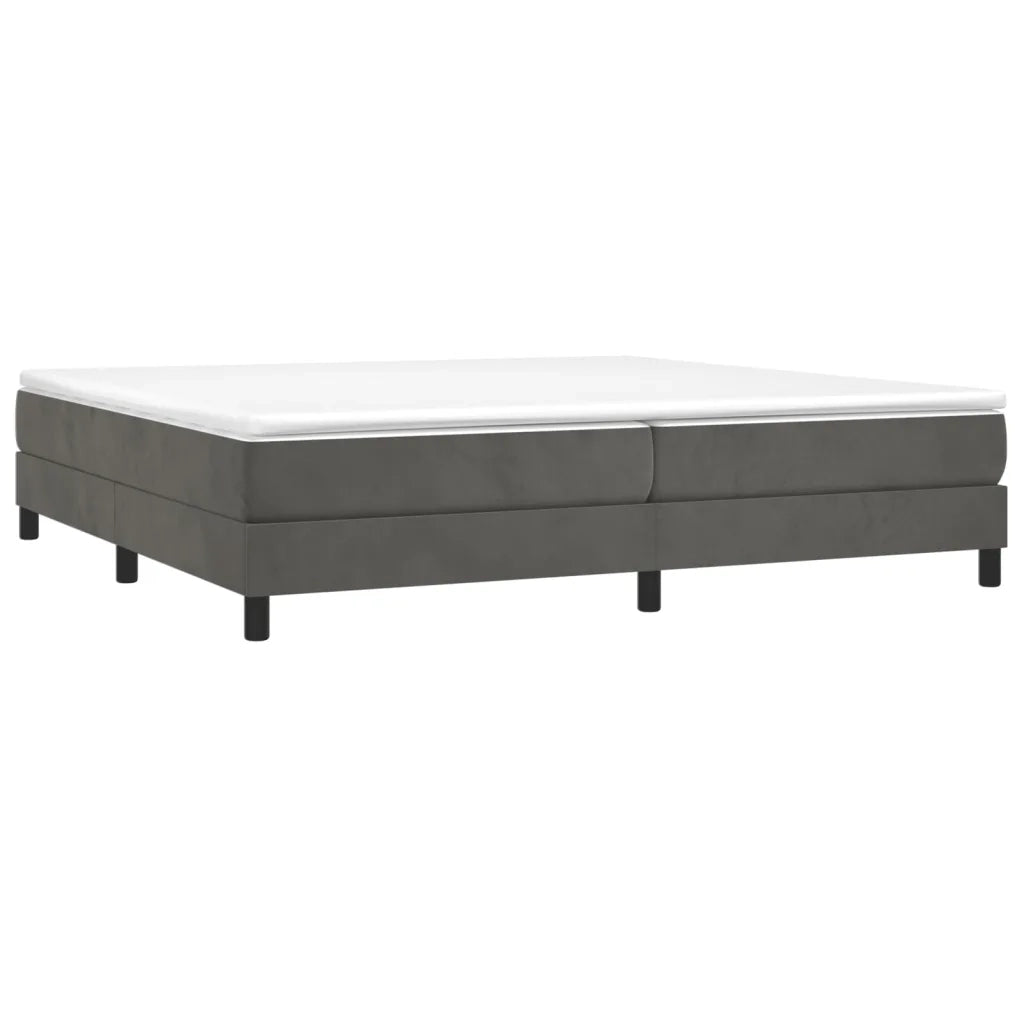 Giroletto a Molle con Materasso Grigio Scuro 200x200 cm Velluto cod mxl 54442