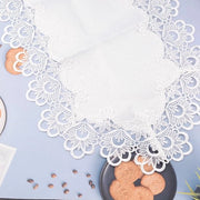 Tovaglia per tavolo 40x90 cm - bordo Jacquard - tovaglietta ovale - lavabile - antiscivolo - disegno fiorale - eleganti doilies - set per tavolo