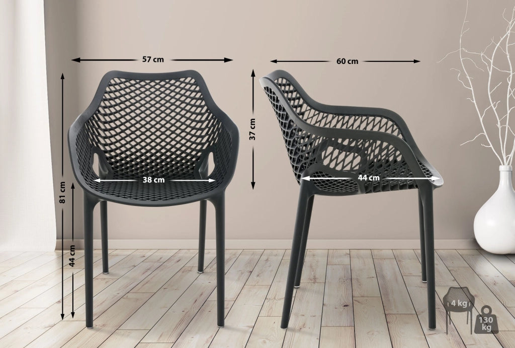 Sedia impilabile XL Air grigio scuro