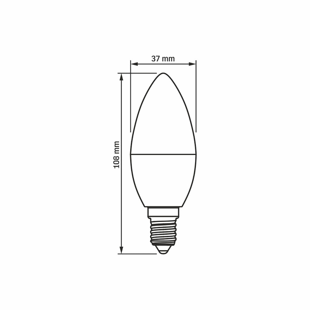 Lampadina LED candela C37 E14 4W 380lm 3000K Videx