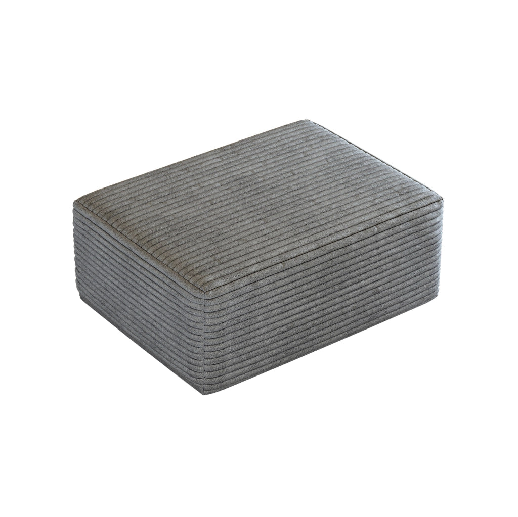 Chaise longue reversibile in tessuto a coste grigio