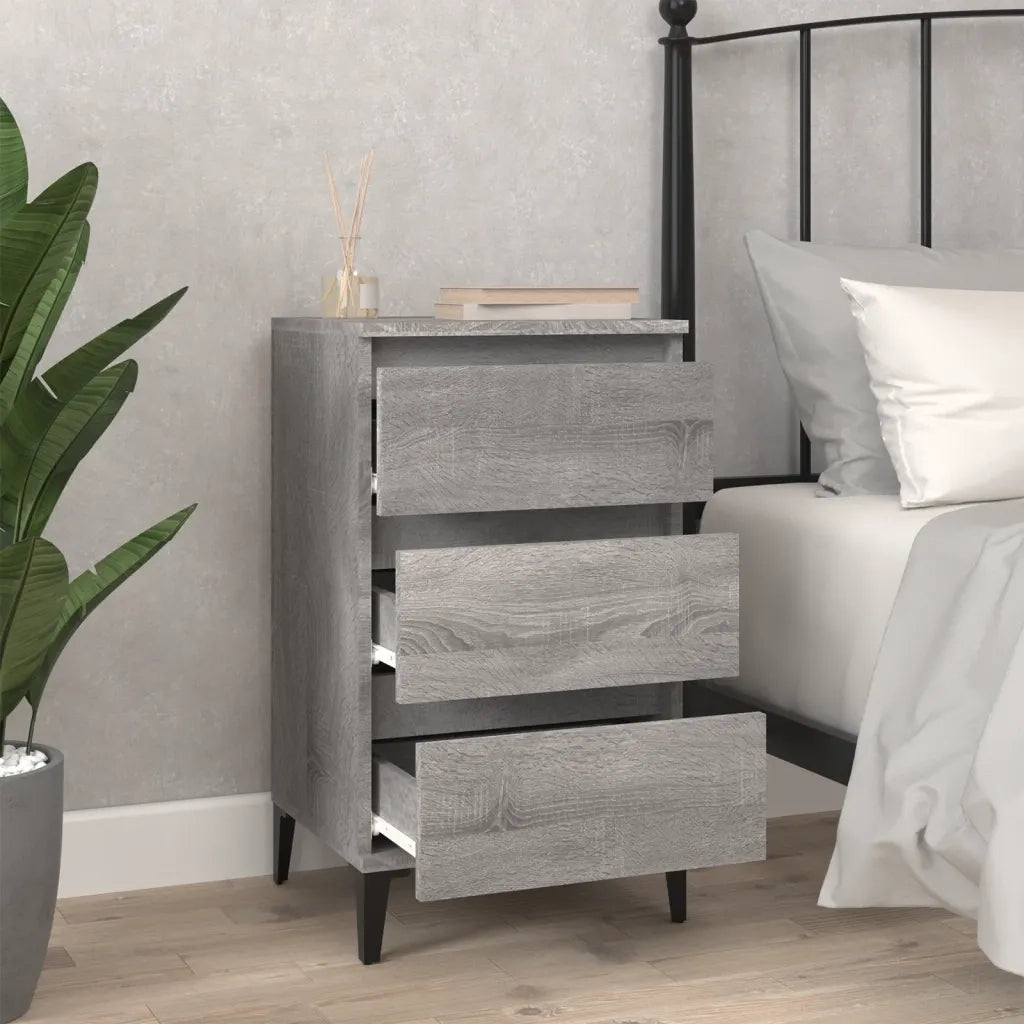 Comodino | Armadio da Notte | Mobiletto da notte Grigio Sonoma 40x35x70 cm in Legno Multistrato
