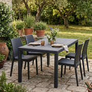Ariana, Tavolo da Esterno 10 Posti Made in Italy, 90x150x72h cm Nero Antracite