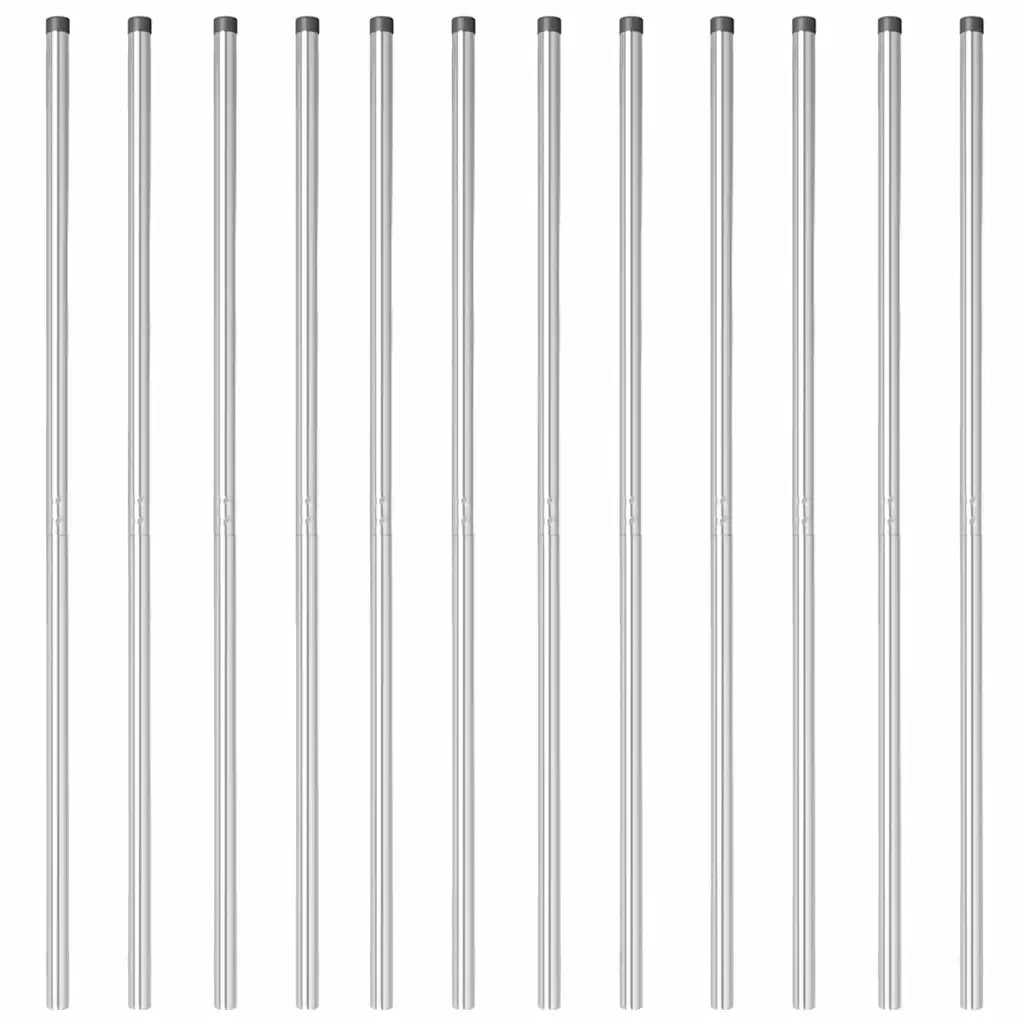 vidaXL Pali per Recinzione 12 pcs Argento 160 cm