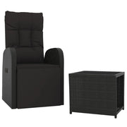 Set di mobili da giardino mobili da esterno set da 2 pezzi polyrattan nero e acciaio 02_0014199