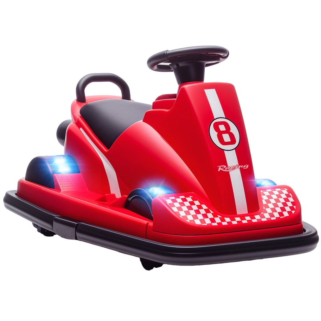 Auto Elettrica Bambini 6V con Rotazione 360' ¨C zephmum ¨C 74x53x48cm Rosso