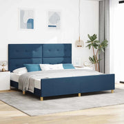 Struttura del letto con testiera Blu 200 x 200 cm Tessuto 3344759