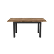 Tavolo allungabile per 8 persone per sala da pranzo Collezione DARWIN. Piano effetto abete. Gambe nere.