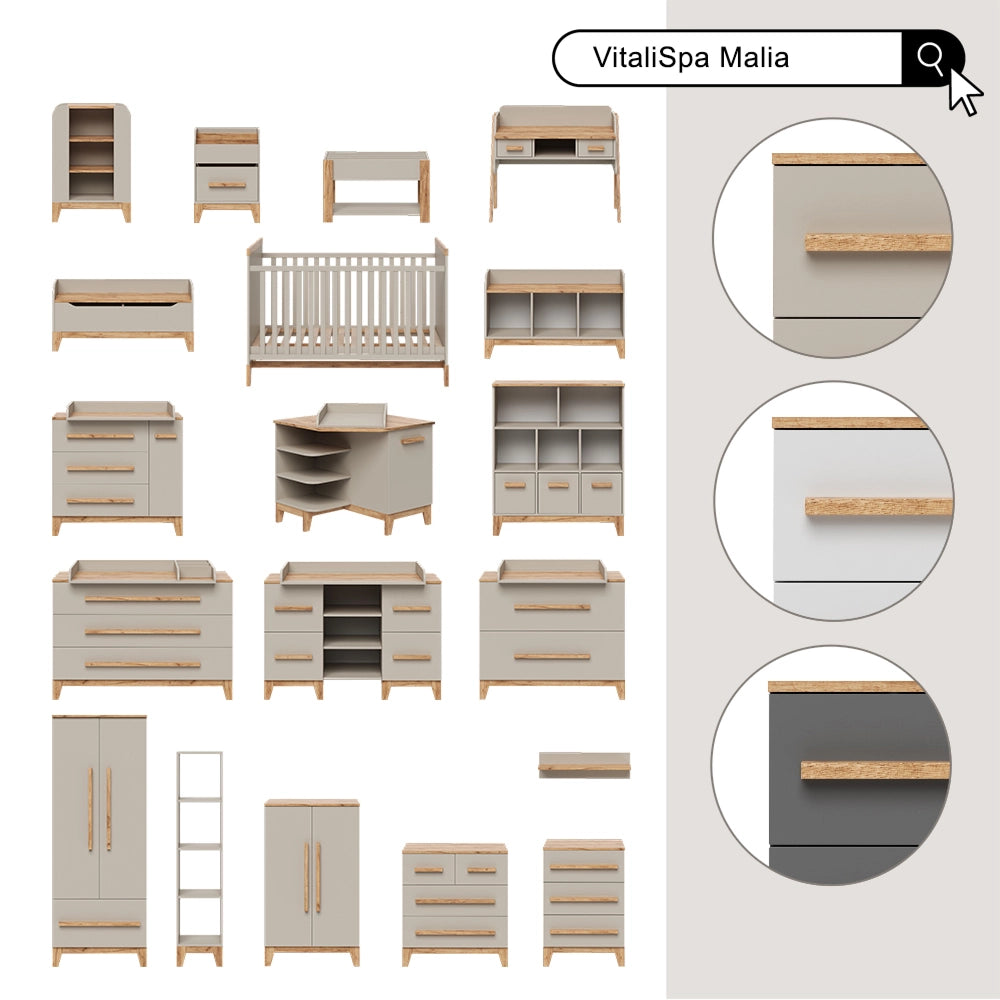 Vitalispa Libreria bambini Artigiano/grigio 60 x 88 cm con 9 scomparti