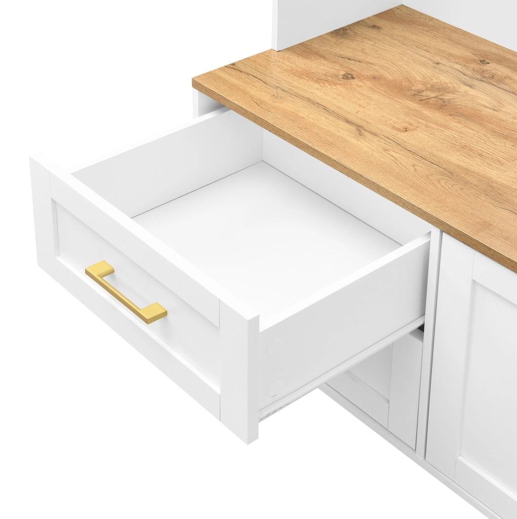 Mobile ingresso multifunzione con LED; specchio; ganci e cassetti; 120x40x187 cm; MDF
