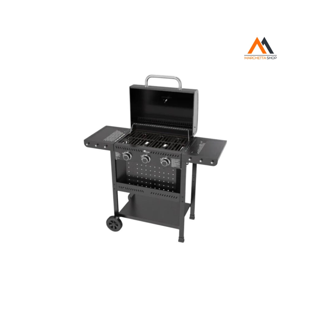 BARBECUE A GAS CARRELLATO mod. 3 fuochi - kW 2.5 x 3 - cm 11