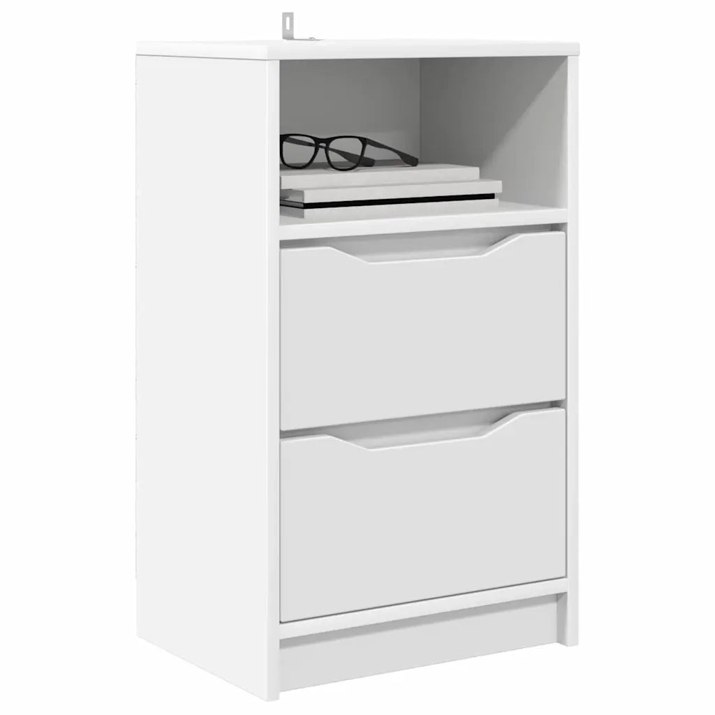 Comodino con cassetto-Tavolino da notte Bianco 40 x 30 x 467 cm Legno multistrato
