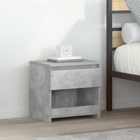 Comodino Grigio Cemento 40x30x39 cm in Legno Multistrato 803451