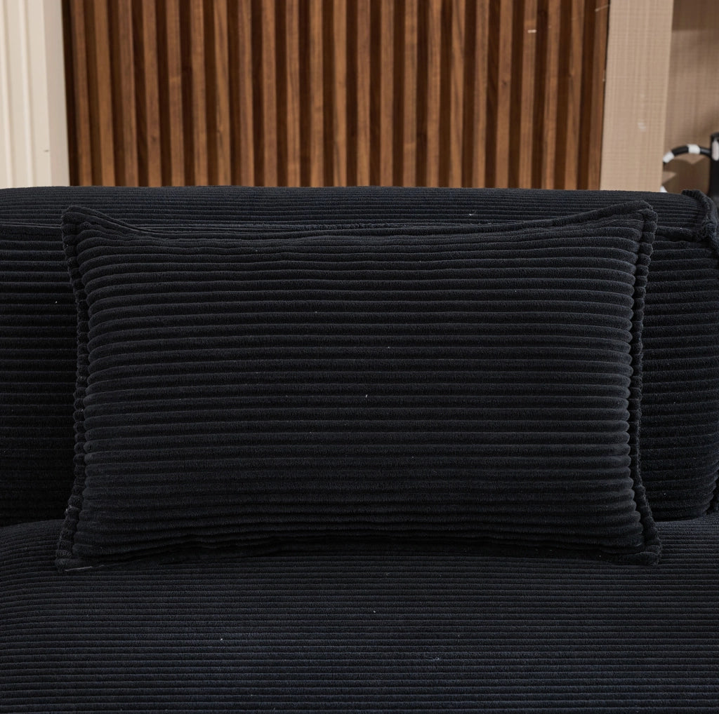 Divano imbottito 235 cm in poliestere nero HOMVRA