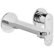 Miscelatore monocomando a parete per lavabo in ottone argento stile elegante