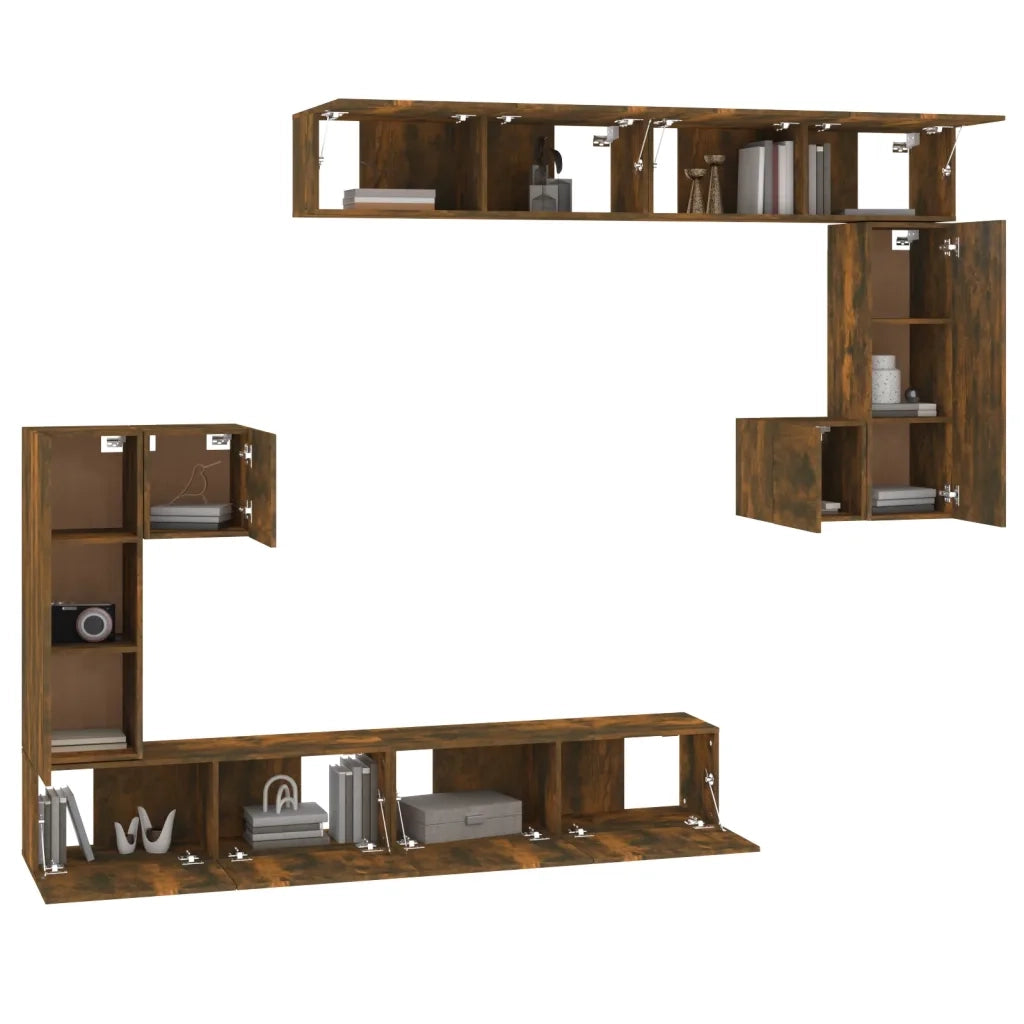 Mobile Porta TV a Parete Rovere Fumo in Legno Multistrato cod mxl 10169