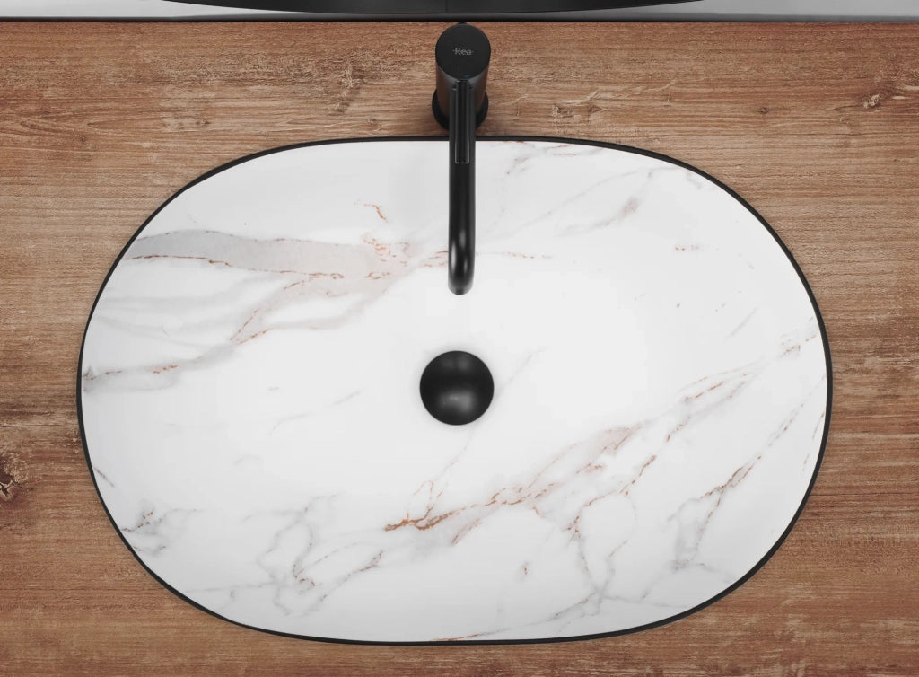 Lavabo Da Appoggio In Ceramica Rea Cleo Black Aiax Matt