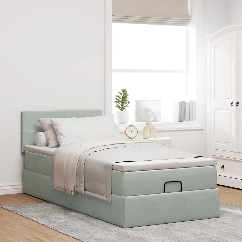 Struttura Letto Pouf con Materasso 80x200 cm in Velluto 3311735