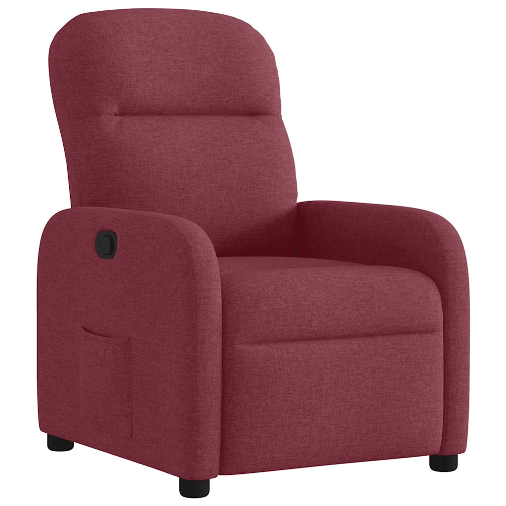 Poltrona | Sedia Relax Reclinabile in Tessuto Rosso Vino
