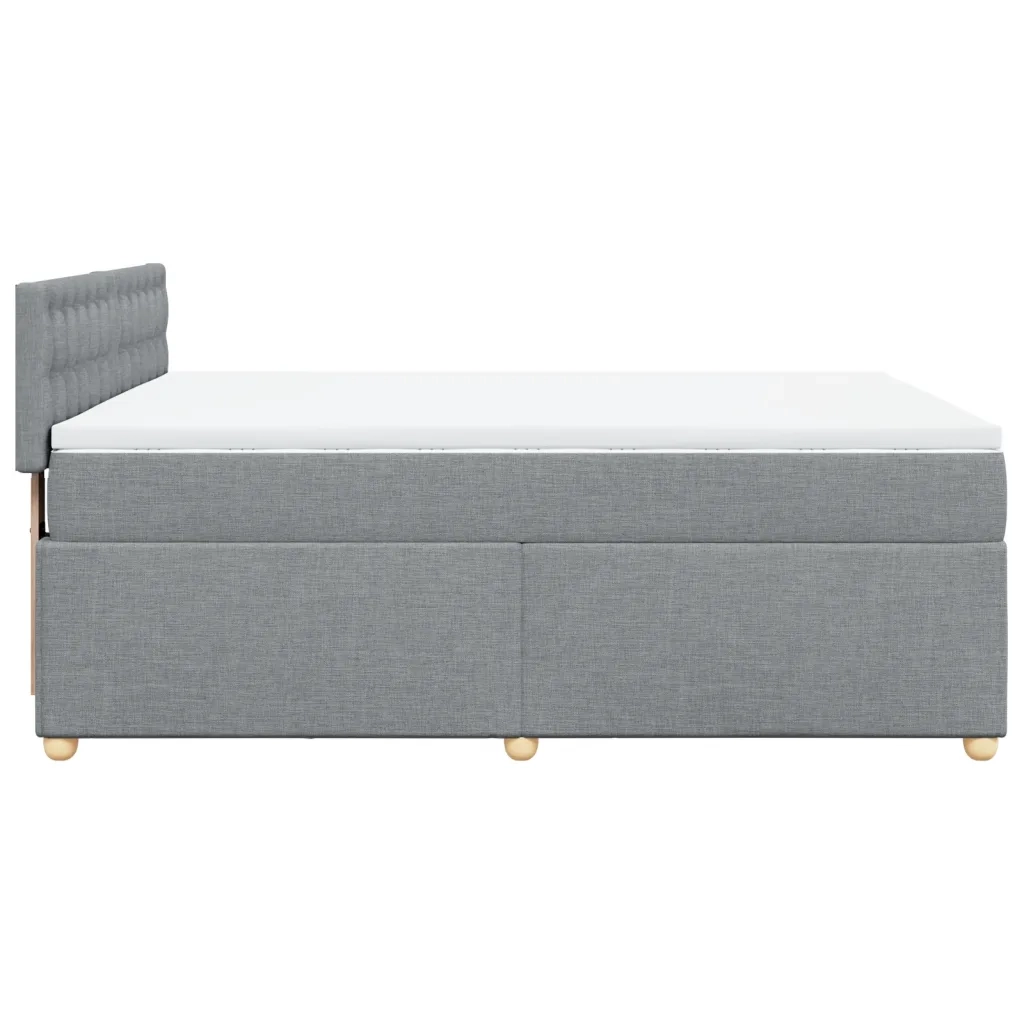 Giroletto a Molle con Materasso Grigio Chiaro 140x200cm Tessuto