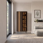 Mobile Espositore Katiso, Vetrina 8 Ripiani, 94x40x196h cm Marrone Noce