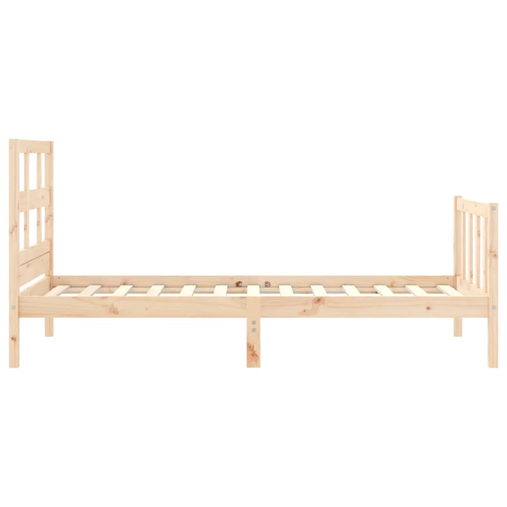 Giroletto con Testiera Single-Struttura Letto in Legno Massello 936598
