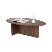 Parona, Tavolino da Salotto Forma Ovale, 120x65x40h cm Marrone Noce