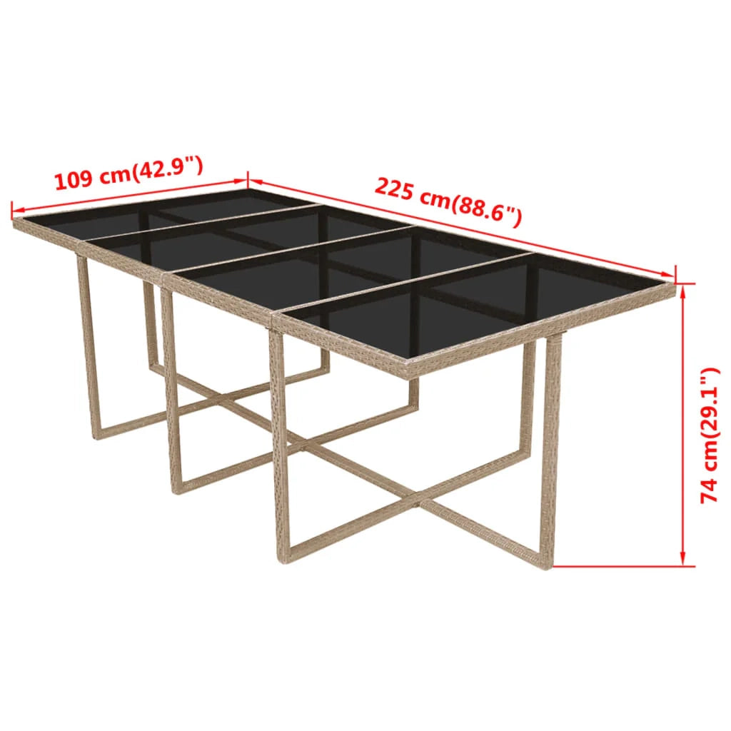 Set di mobili da giardino mobili da esterno set di mobili impilabili con cuscini 13 pezzi rattan beige 02_0018333