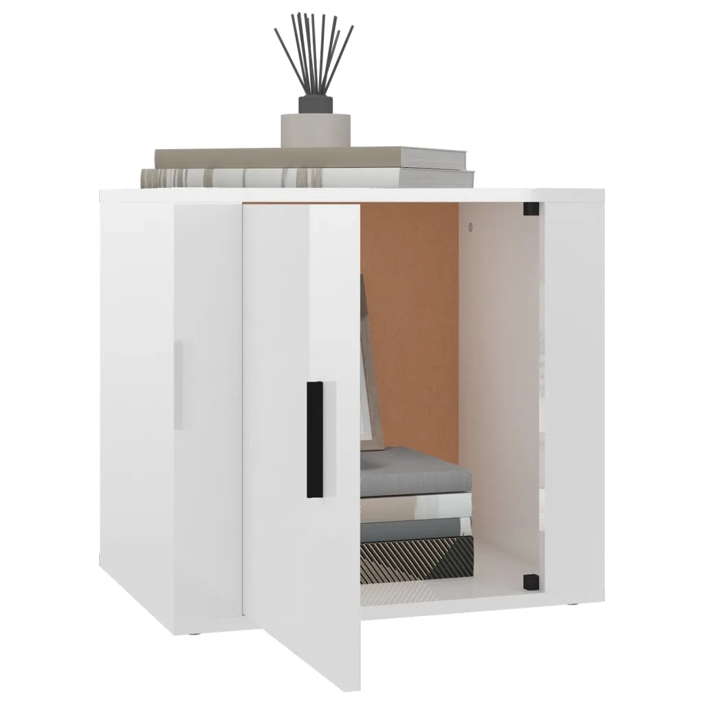 Comodini 2 pz in Bianco Lucido 50x39x47 cm 816693
