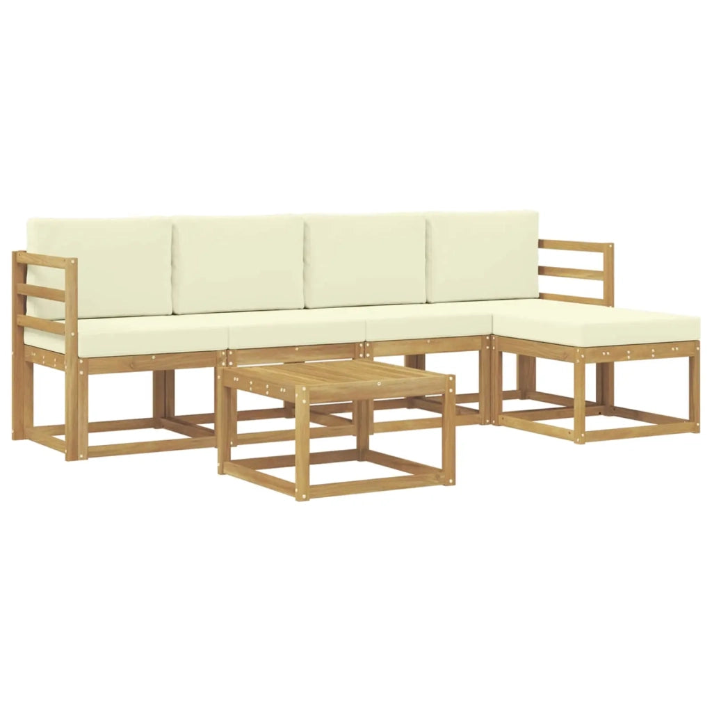 Set di divani da esterno con cuscino 6 pcs Bianco e Crema 3387509