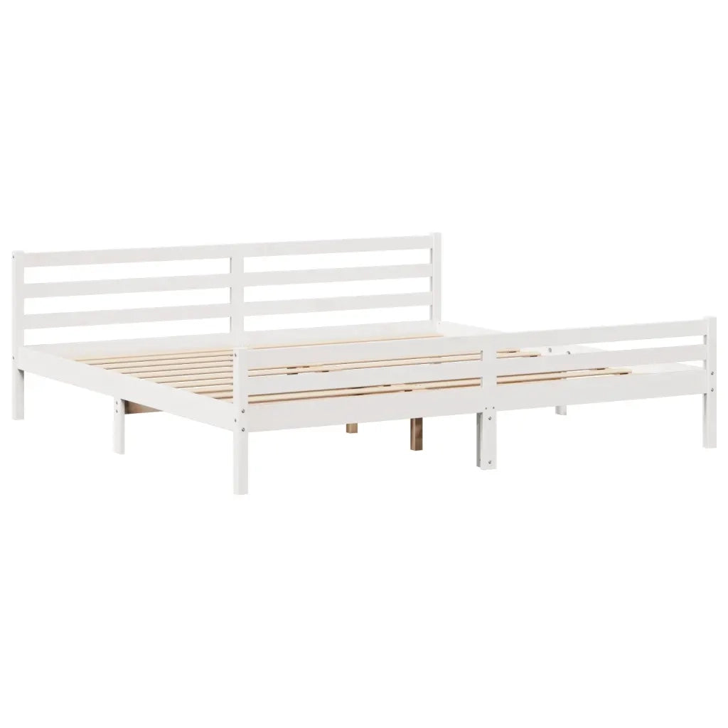 Giroletto con Testiera senza Materasso Bianco 200x200 cm