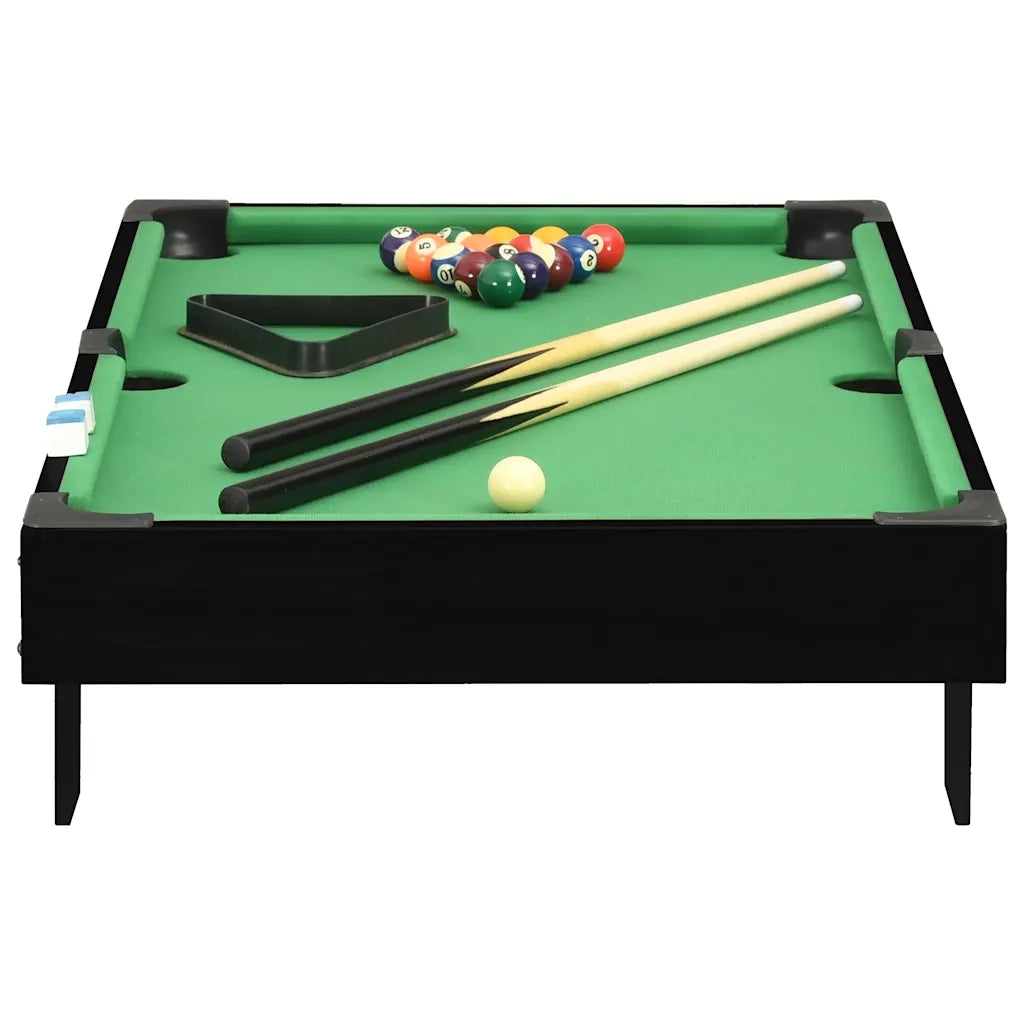 Mini Tavolo da Biliardo 3 Piedi 92x52x19 cm Nero e Verde 92500