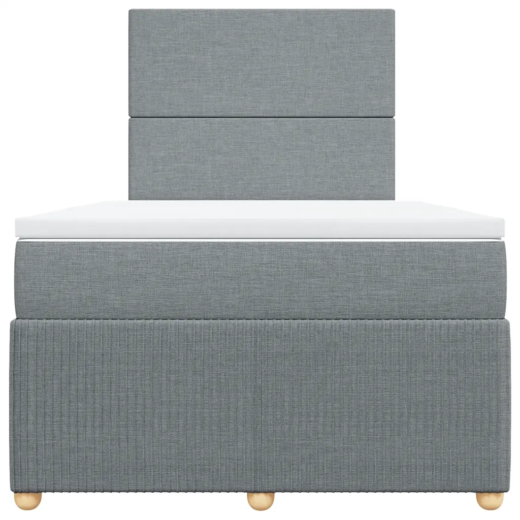 Giroletto a Molle con Materasso Grigio Chiaro 120x200cm Tessuto