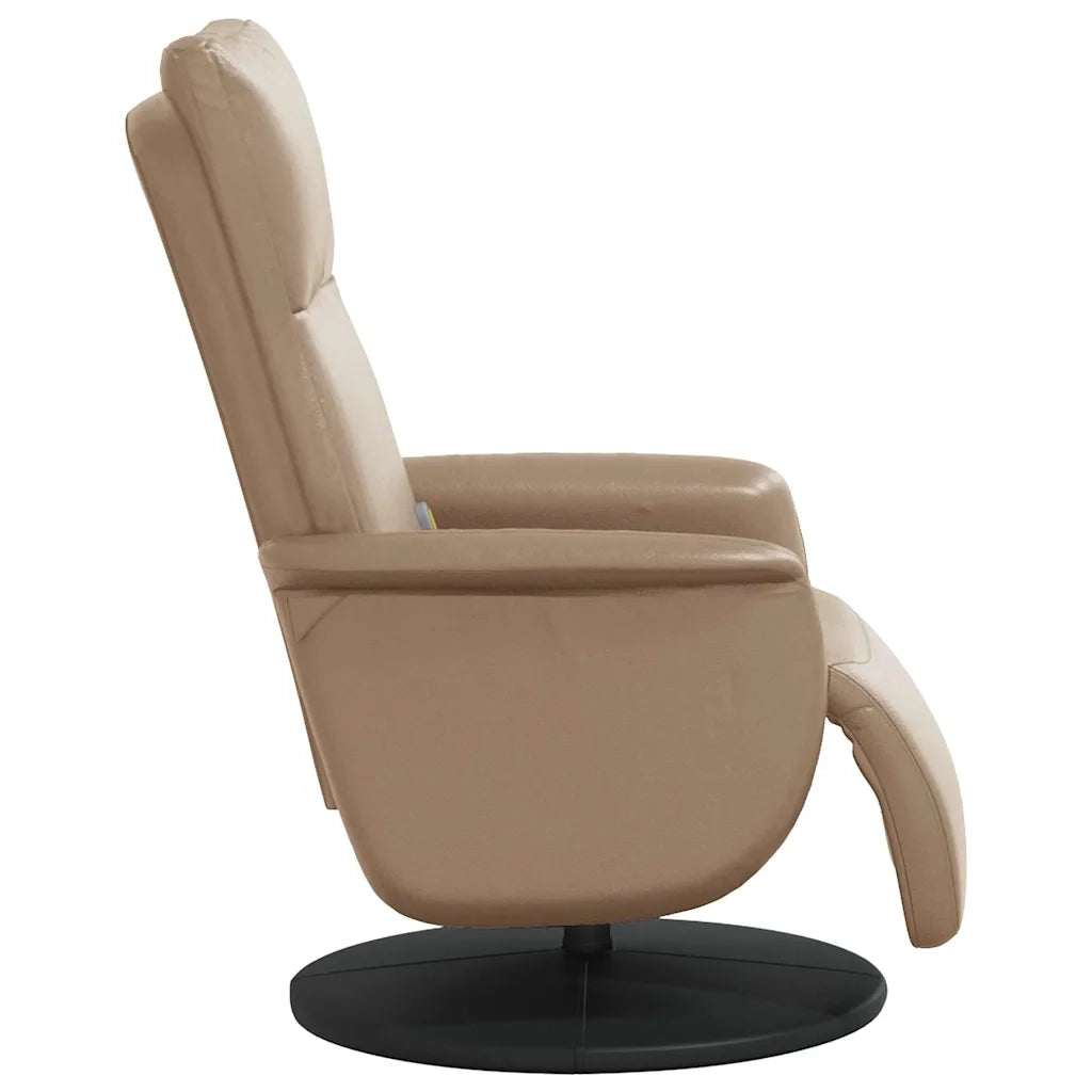 Poltrona Reclinabile Massaggi Poggiapiedi Cappuccino Similpelle 356556