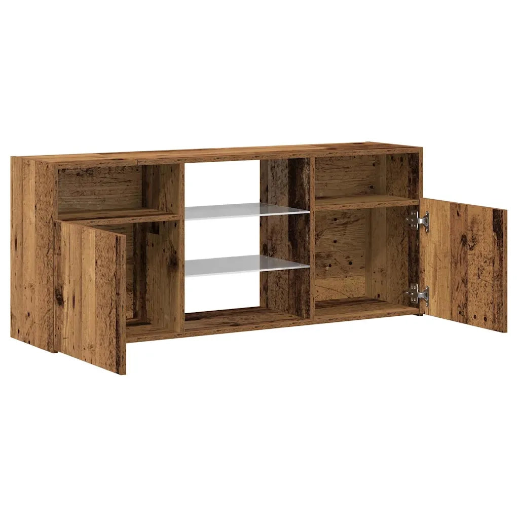 Mobile Porta TV con LED Legno Antico 120x30x50 cm Multistrato 856351