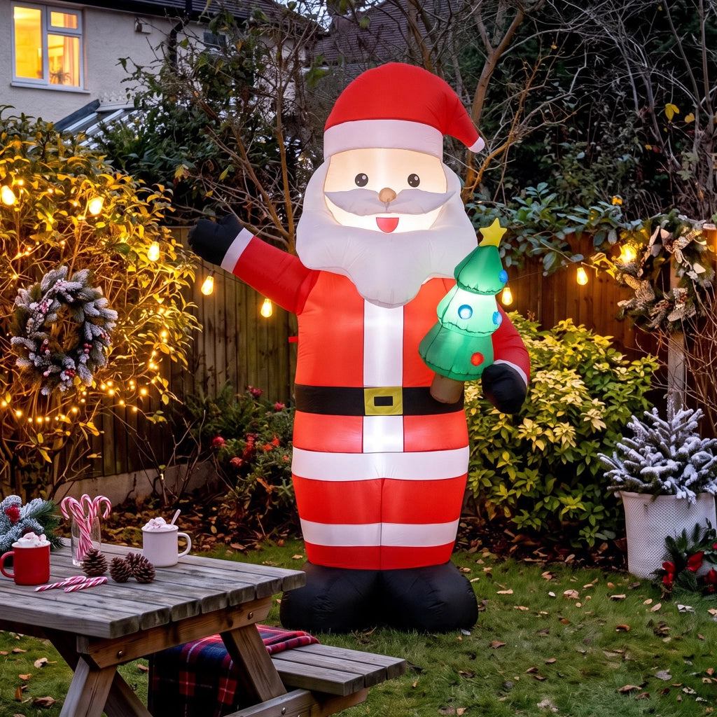 Père de Noël Gonflable de 243 cm avec Lumières LED