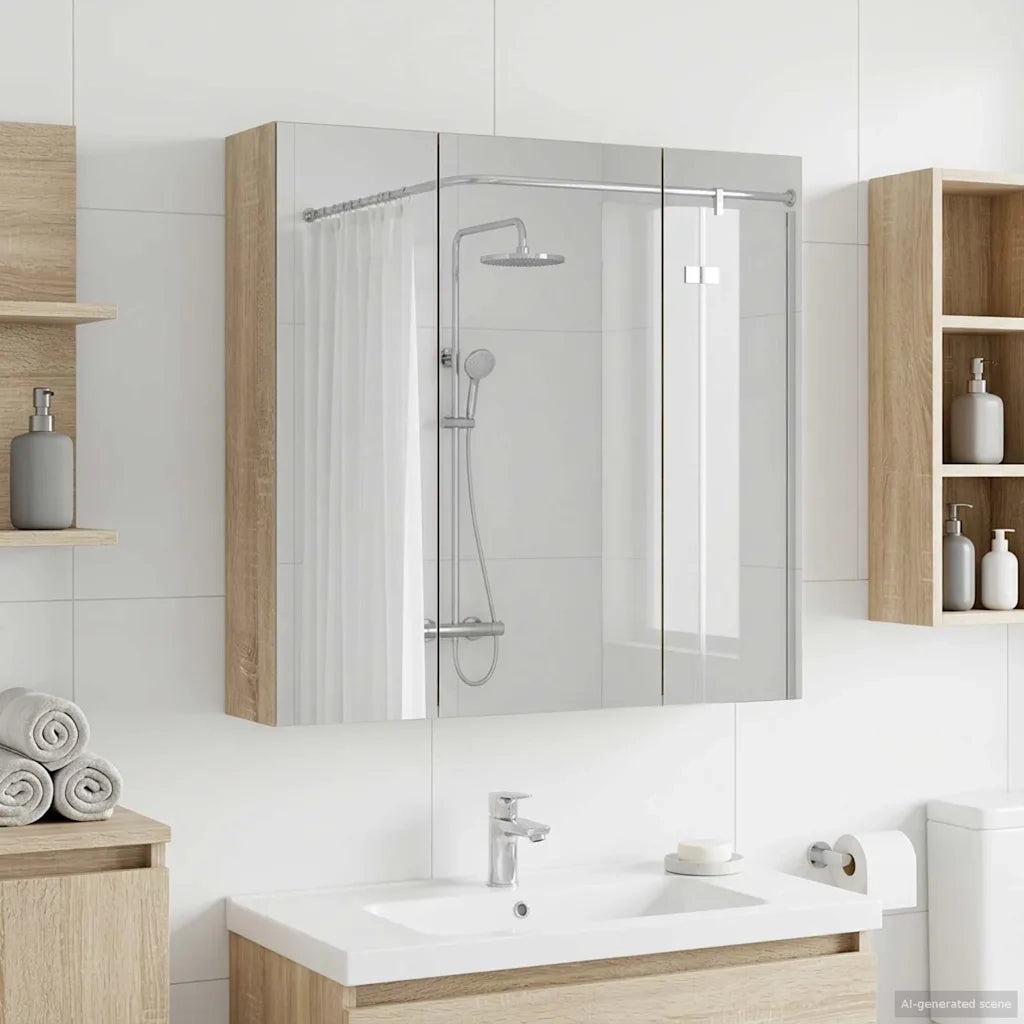 Mobiletto per specchio da bagno Rovere Sonoma 70 x 14,5 x 70 cm